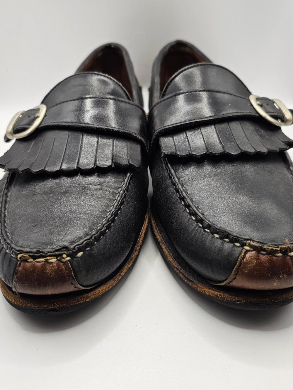 Allen Edmonds Waterbury Monk Kiltie Loafers Black Brown Mens 12 E